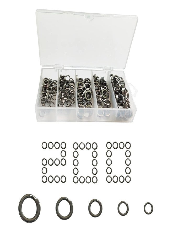 ZYYC 200 PCS Stainless Steel Fishing Split Rings Fishing Lures Connector Flat Stainless Steel Split Ring for Mini Key Chain Rings Open Jump Rings Connectors for Jewlery Making Findings Fishing - Image 1